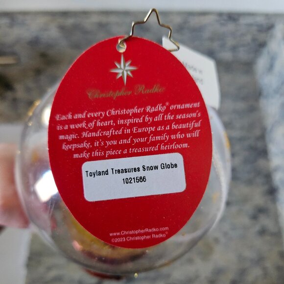 RARE NWT CHRISTOPHER RADKO TOYLAND TREASURES BALL DROP SNOWGLOBE ORNAMENT - Picture 9 of 9